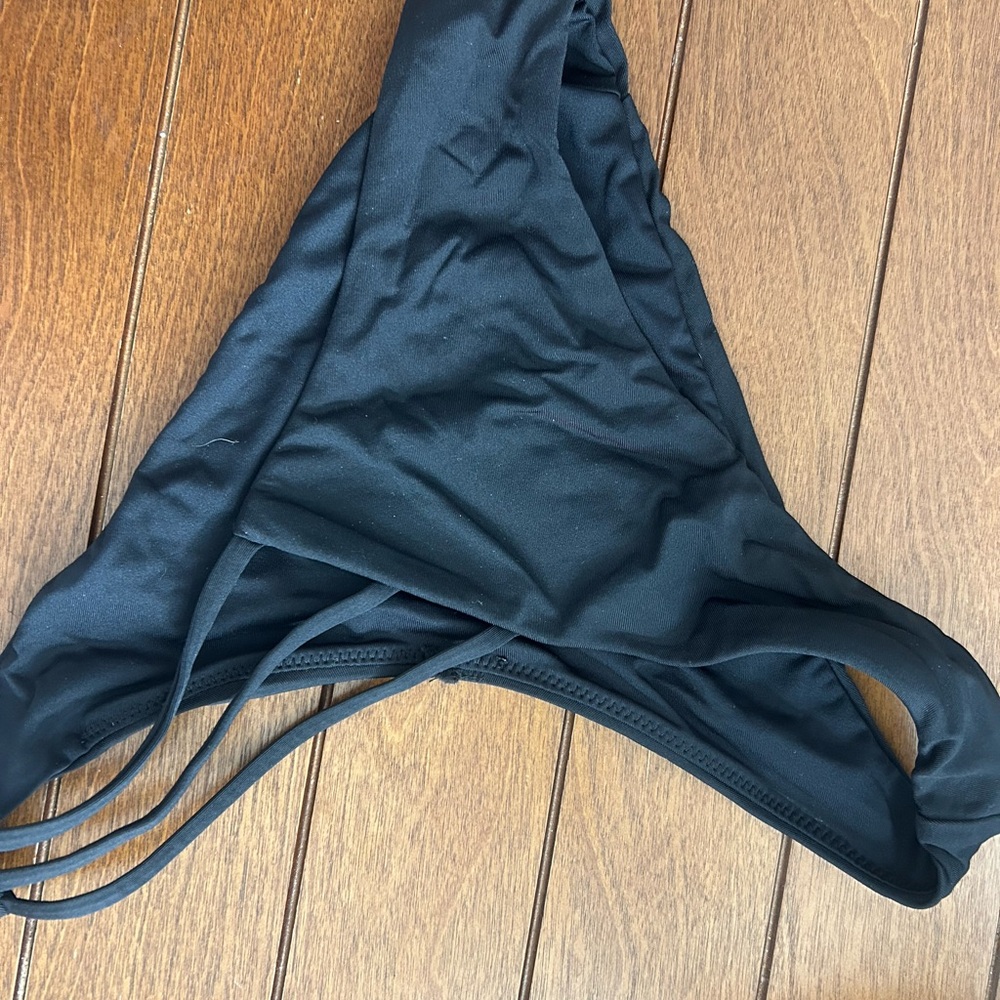 Black Bikini Bottom with Strappy Sides